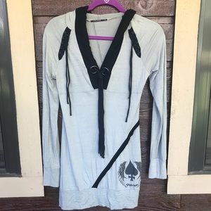 Salvage Grey Nautical Inspired Bandage Dress M